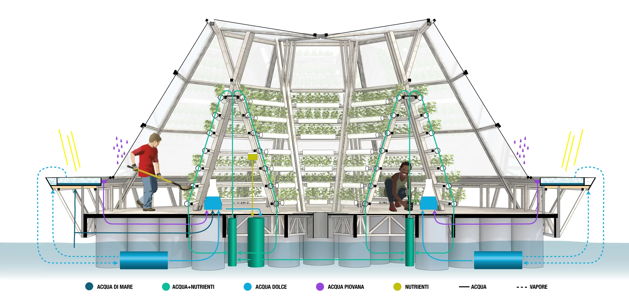 Design drawing of the Jellyfish Barge (Image: Studiomobile)