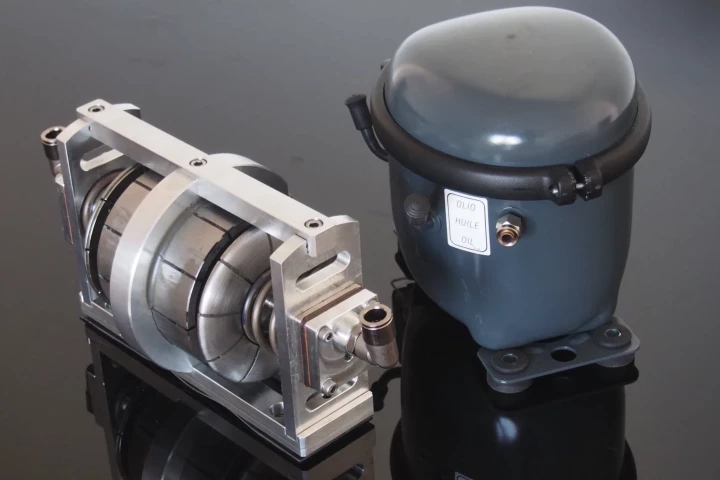 Magtor's linear compressor is smaller and lighter than a standard design, and works faster while consuming less power and creating no power demand spike on startup