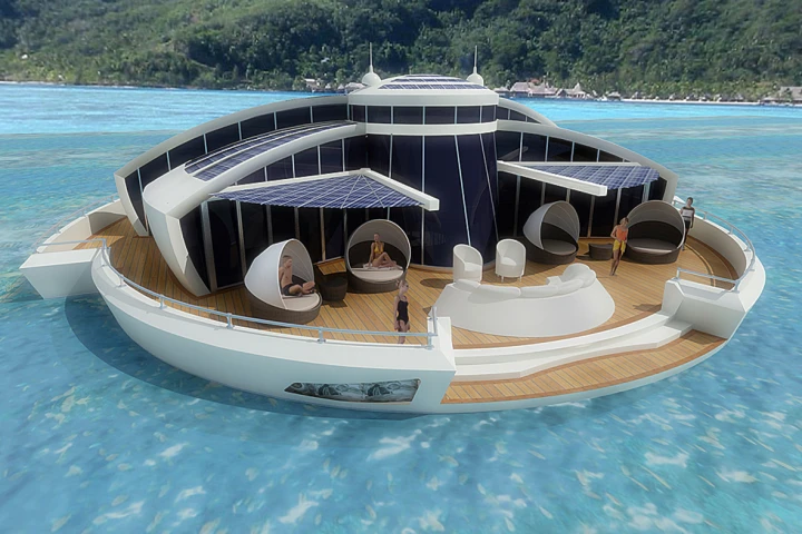 Italian industrial designer Michele Puzzolante has come up with a conceptual floating luxury hotel suite he claims could be entirely self-powering thanks to the dye-sensitized solar cells which would be integrated into the vessel's walls