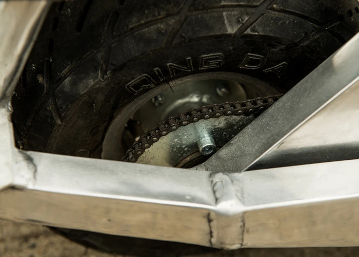 The Kickstarter Triborg Skateboard comes with a 900-watt permanent magnet brushed motor