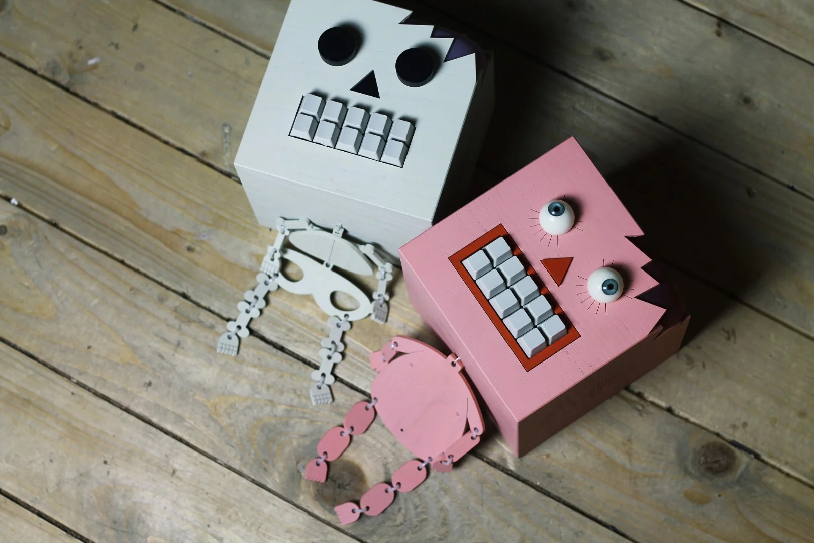 The with meat version of Mr Typo (right) looks even more creepy than the without meat flavor (left)