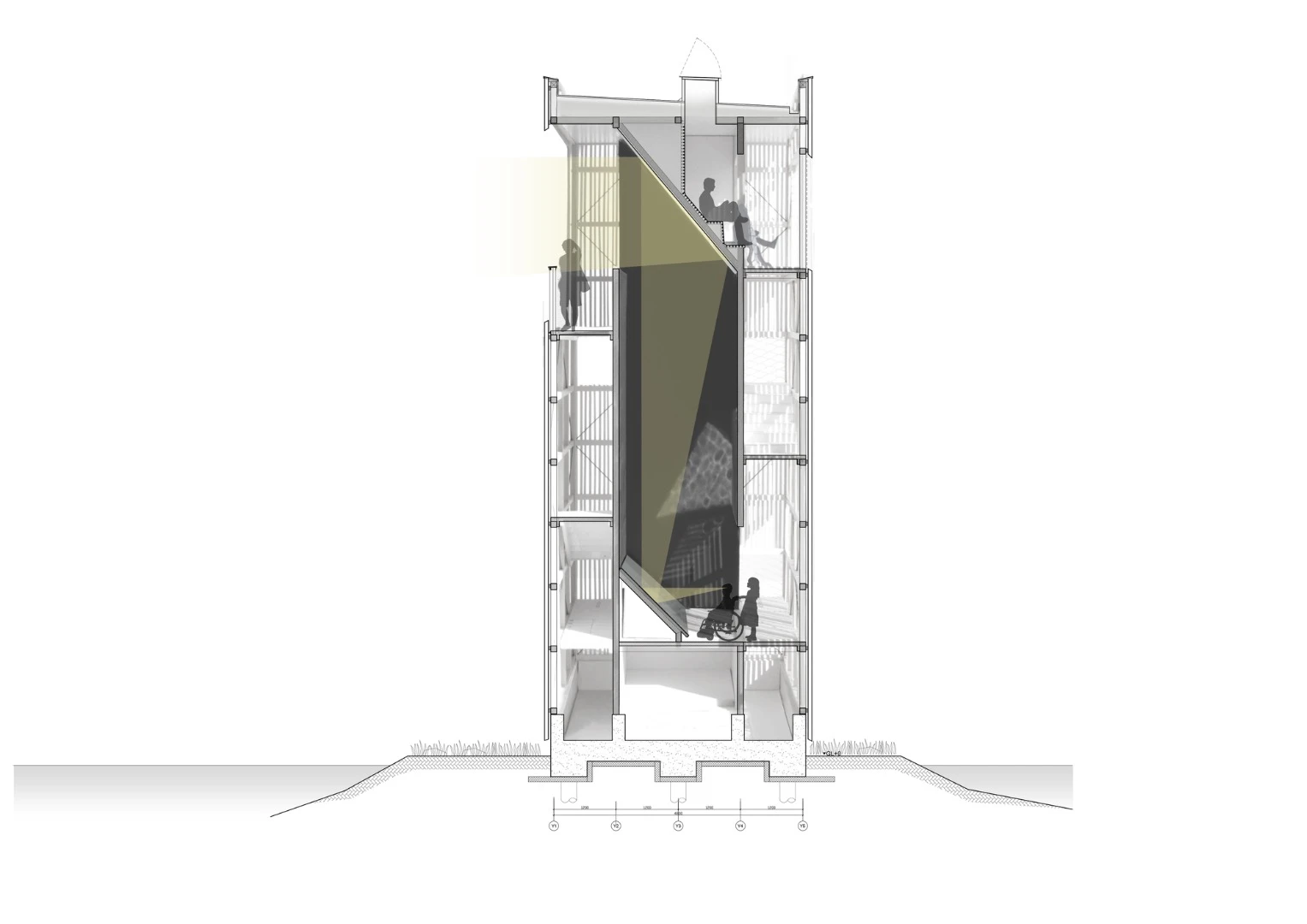Architectural drawing of the Periscope Tower