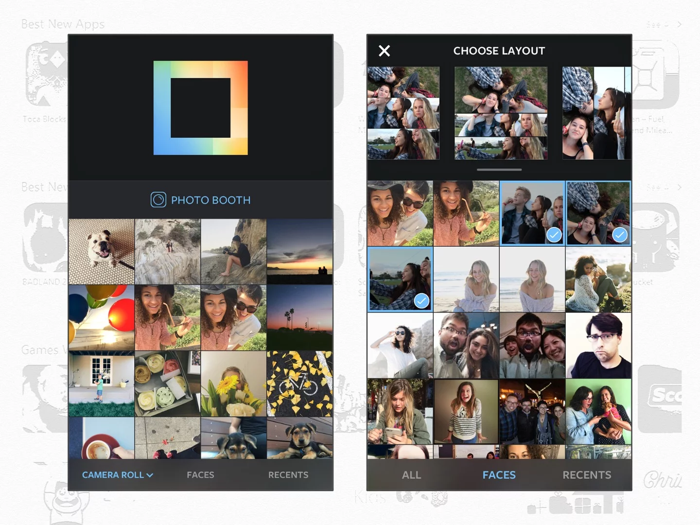 Layout is a spin-off collage app from Instagram