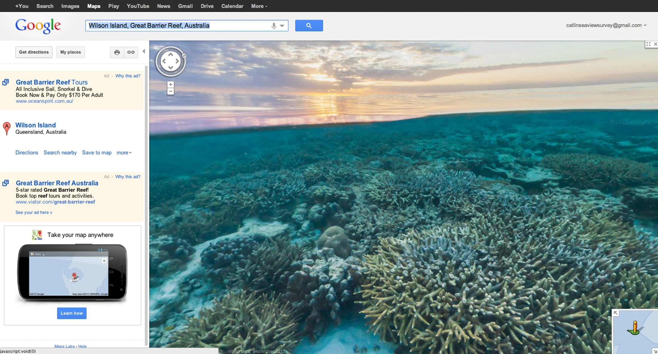 Google Maps visitors can now virtually "walk" along certain reefs through Street View using the same interface for city streets and neighborhoods above sea level