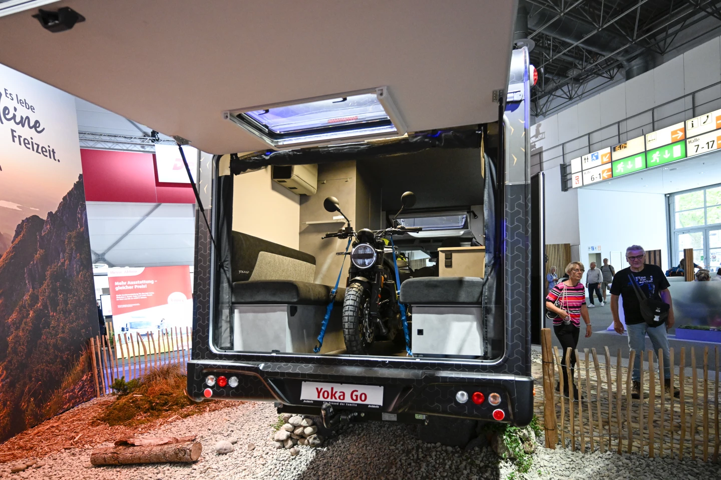 The Dethleffs Yoka Go is designed to haul toys up to motorcycle size