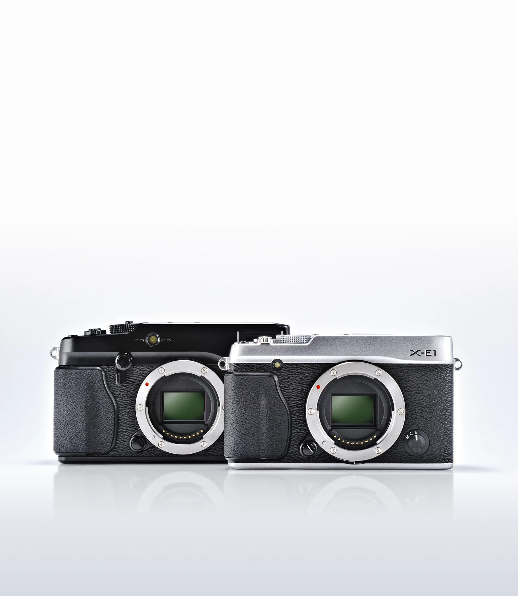 The Fujifilm X-E1 is smaller than the X-Pro1