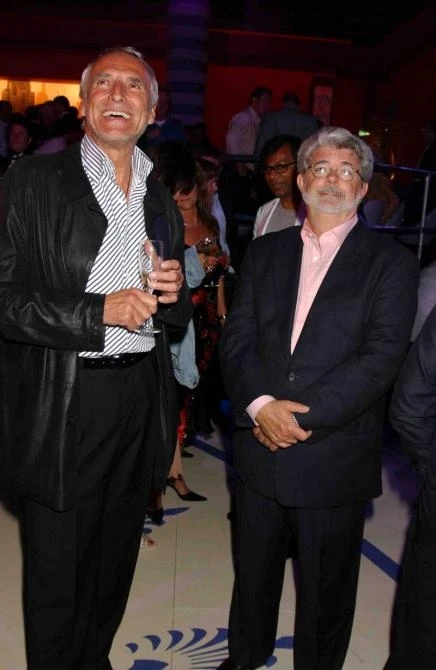 Fellow racing enthusiasts: Red Bull owner Dietrich Mateschitz with Star Wars creator George Lucas