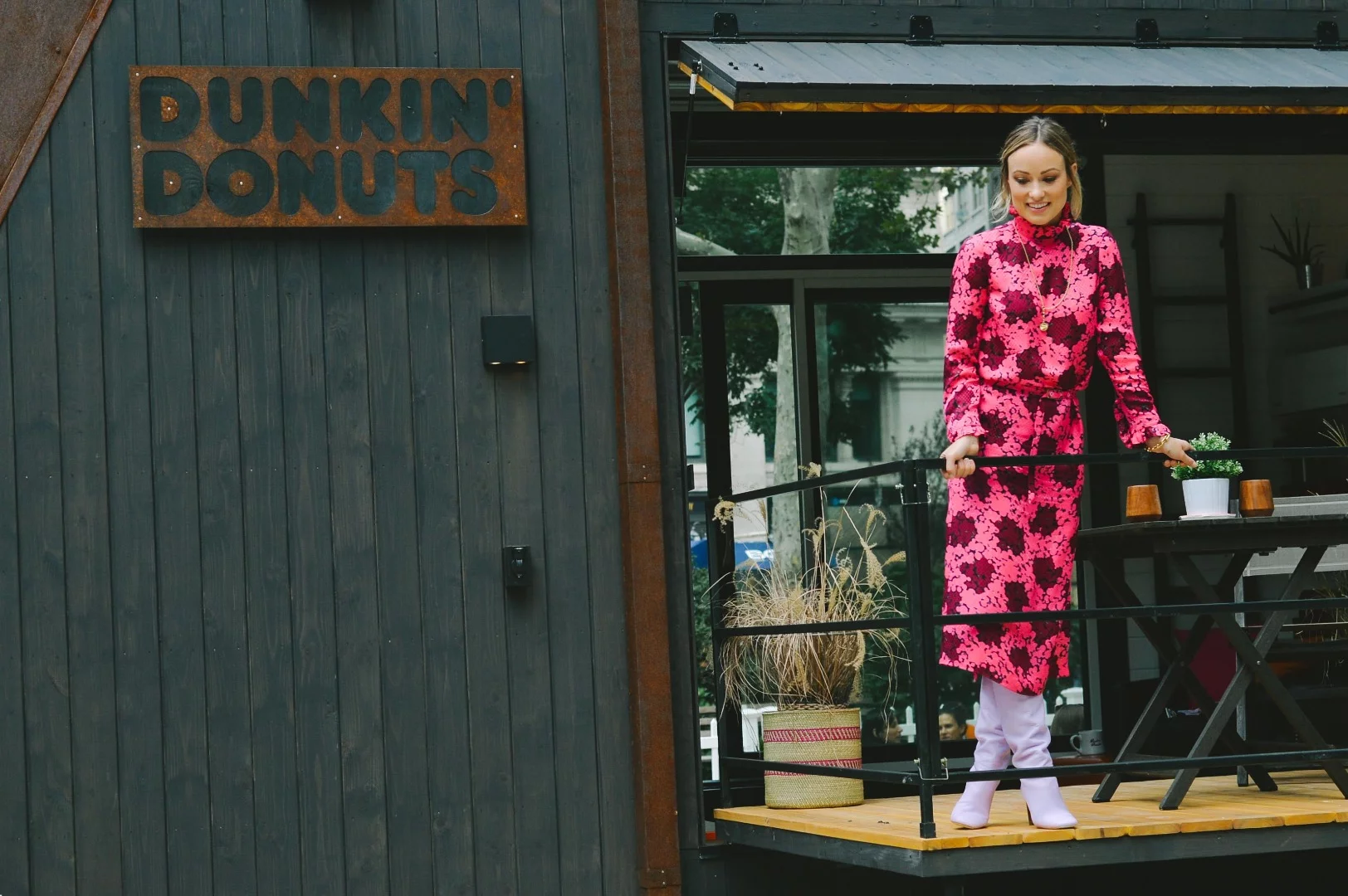The Home That Runs on Dunkin' was decorated with input from actress Olivia Wilde (pictured)