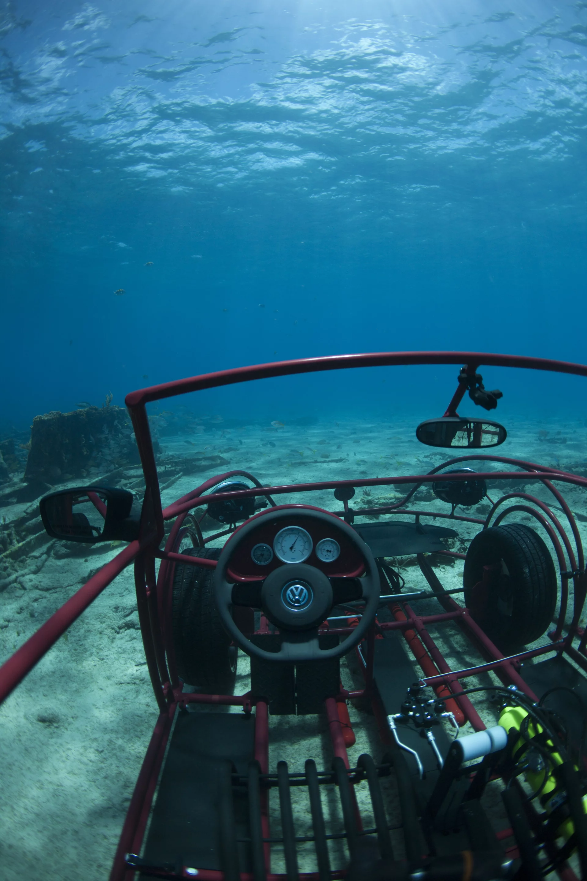 The Volkswagen Beetle Convertible shark cage