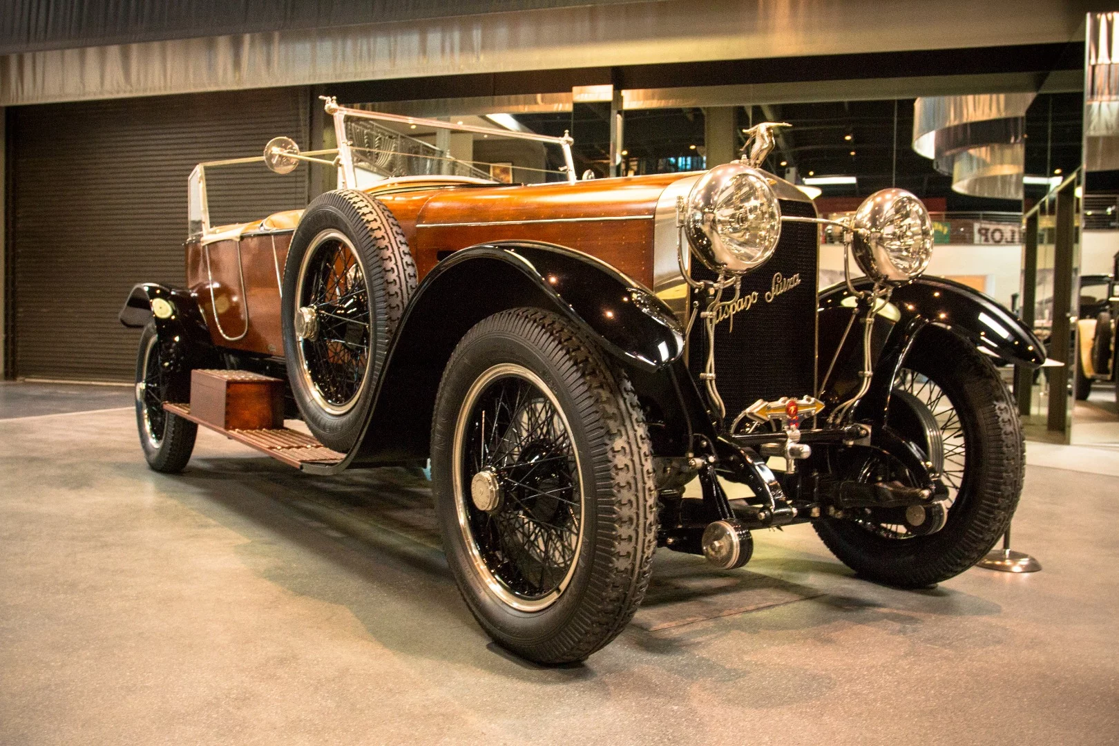 1922 Hispano-Suiza H6B Skiff-Torpedo: uses a 6.6-liter inline six-cylinder engine making 135 horsepower at 3,800 rpm. "That's a big six. Each cylinder is more than a litre, which is the size of some whole engines nowadays. But it was a low-revving, comfortable sort of engine."
