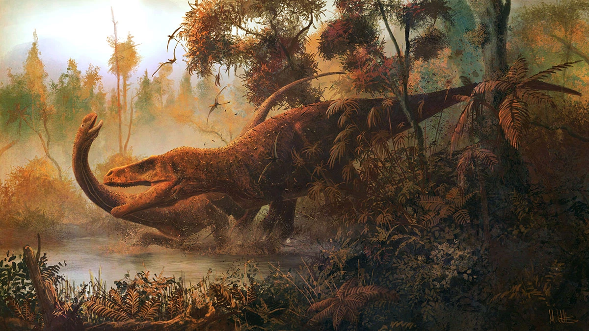 The footprints are evidence of both an enormous herbivorous Cetiosaurus, as well as the predatory Megalosaurus, roaming Britain in the Middle Jurassic Period