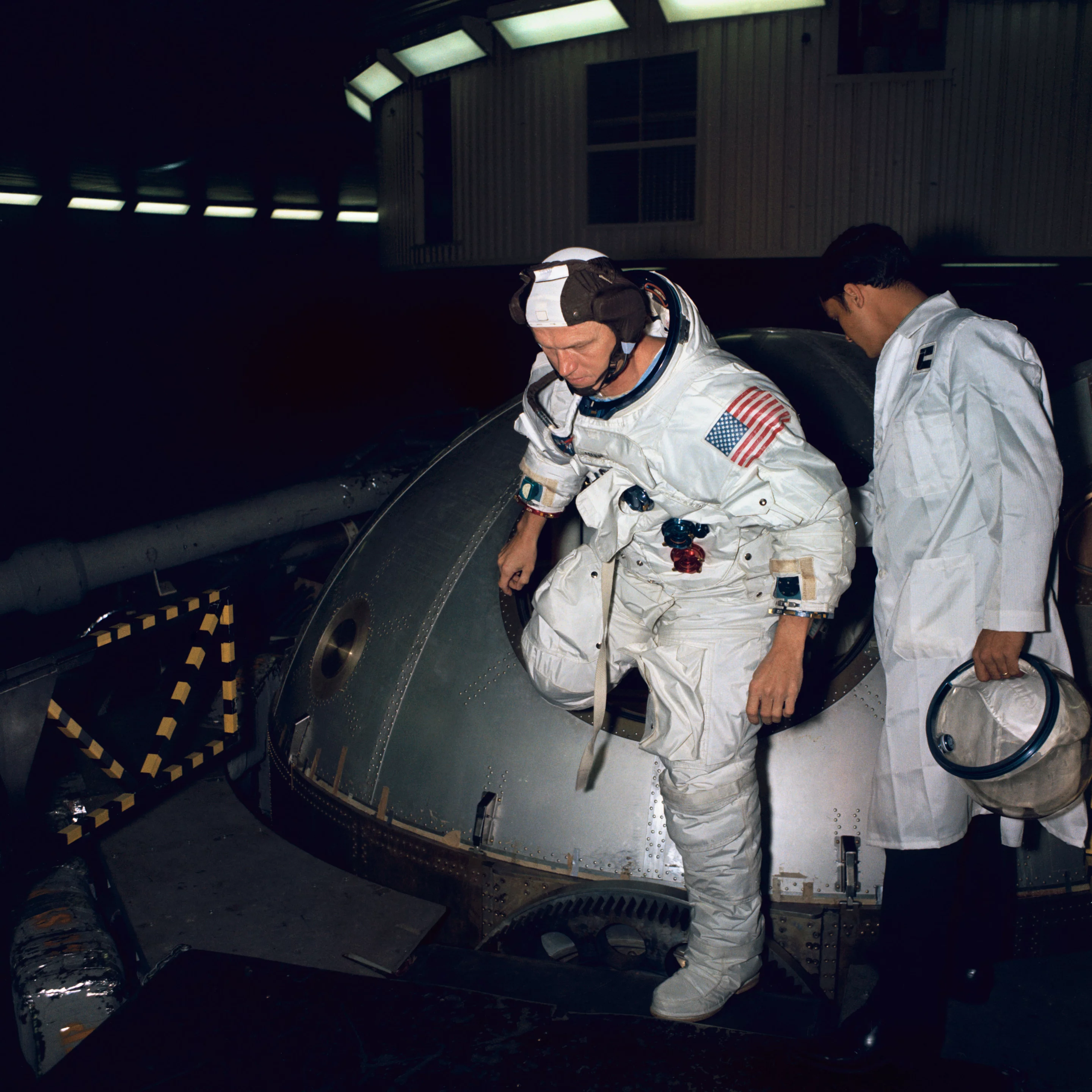 Apollo 8 Commander Frank Borman during centrifuge training (Image: NASA)