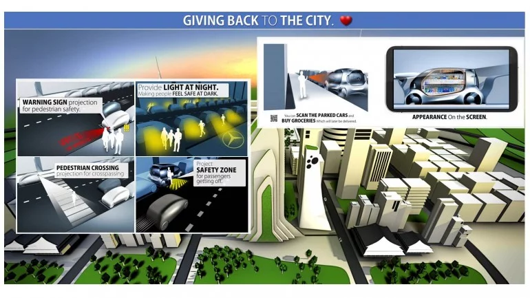Daimler's concept uses the car's sensor systems to create a sort of safety infrastructure in the city