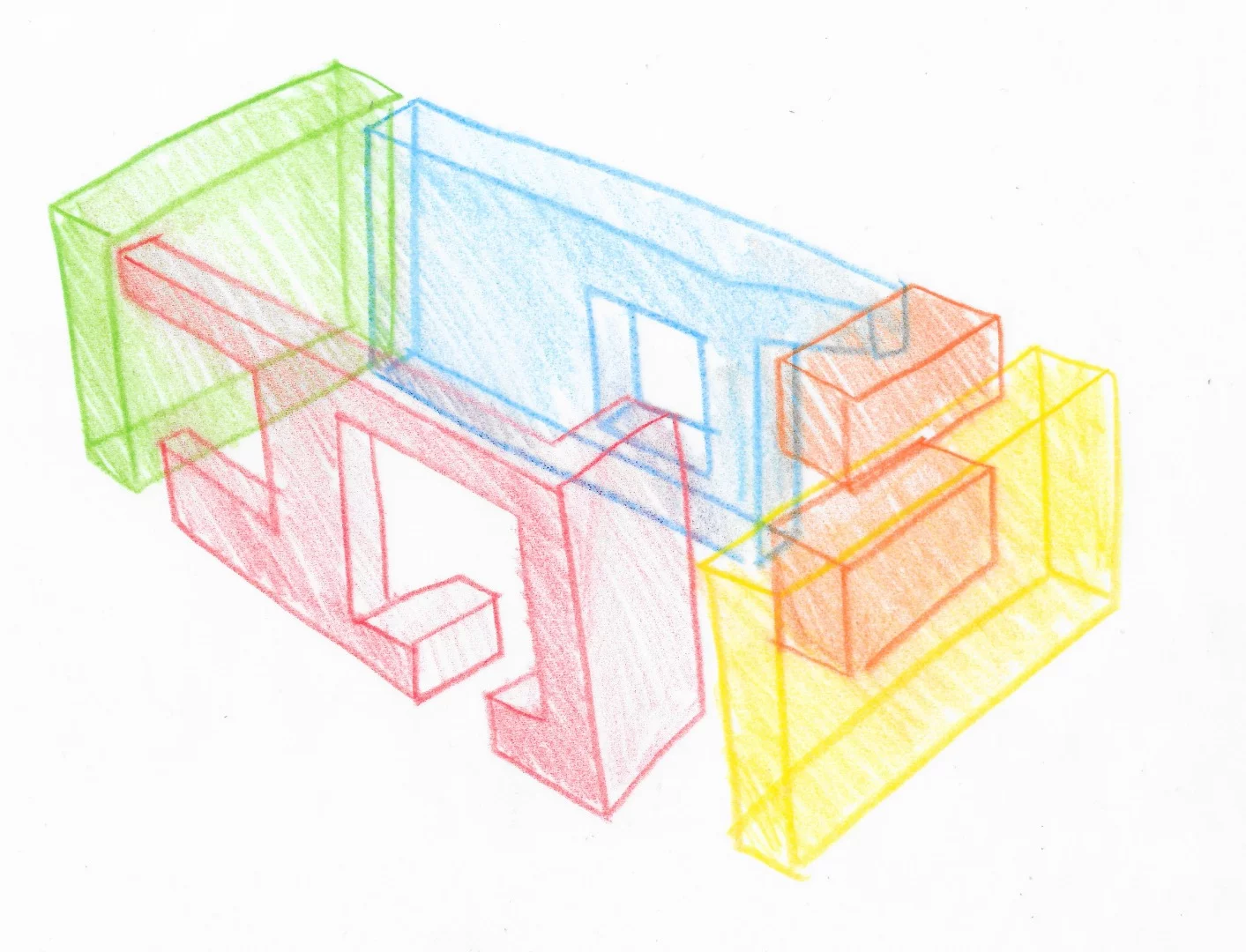 Architectural drawing of the 13 sq Meter House