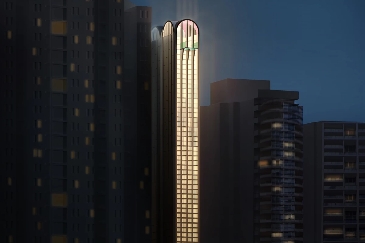 The Pencil Tower Hotel would reach a height of 100 m (328 ft) in downtown Sydney