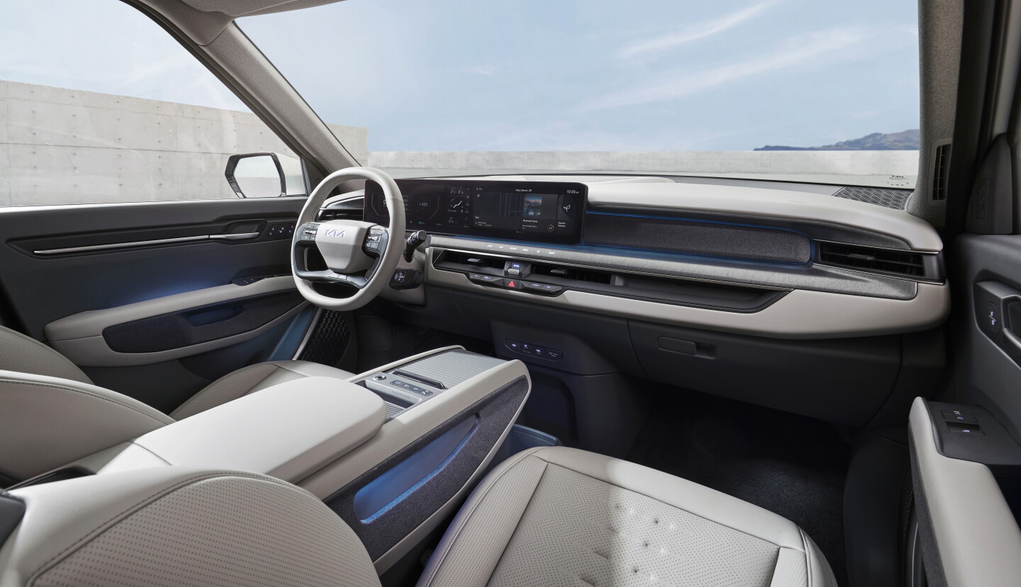 Kia better defines some of the Concept EV9's floating elements as functional components