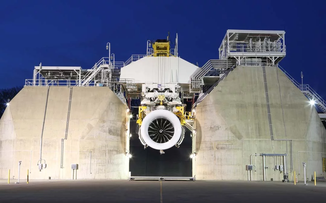 Ground testing is underway on the first full GE9X development engine
