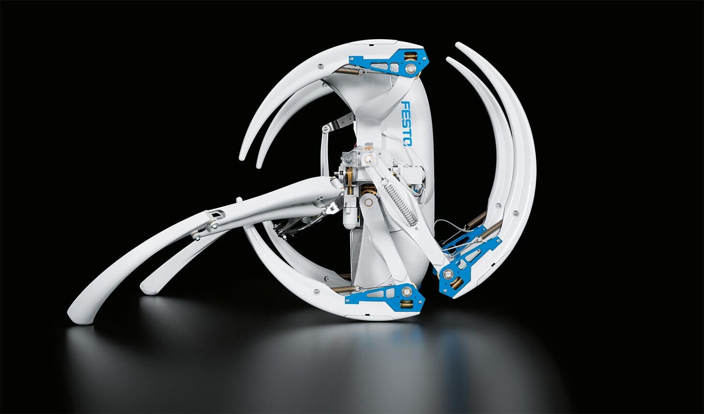 The BionicWheelBot, rolled up and ready to push itself along