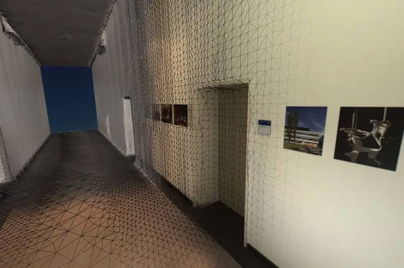 A 3D reconstruction of a corridor at the university