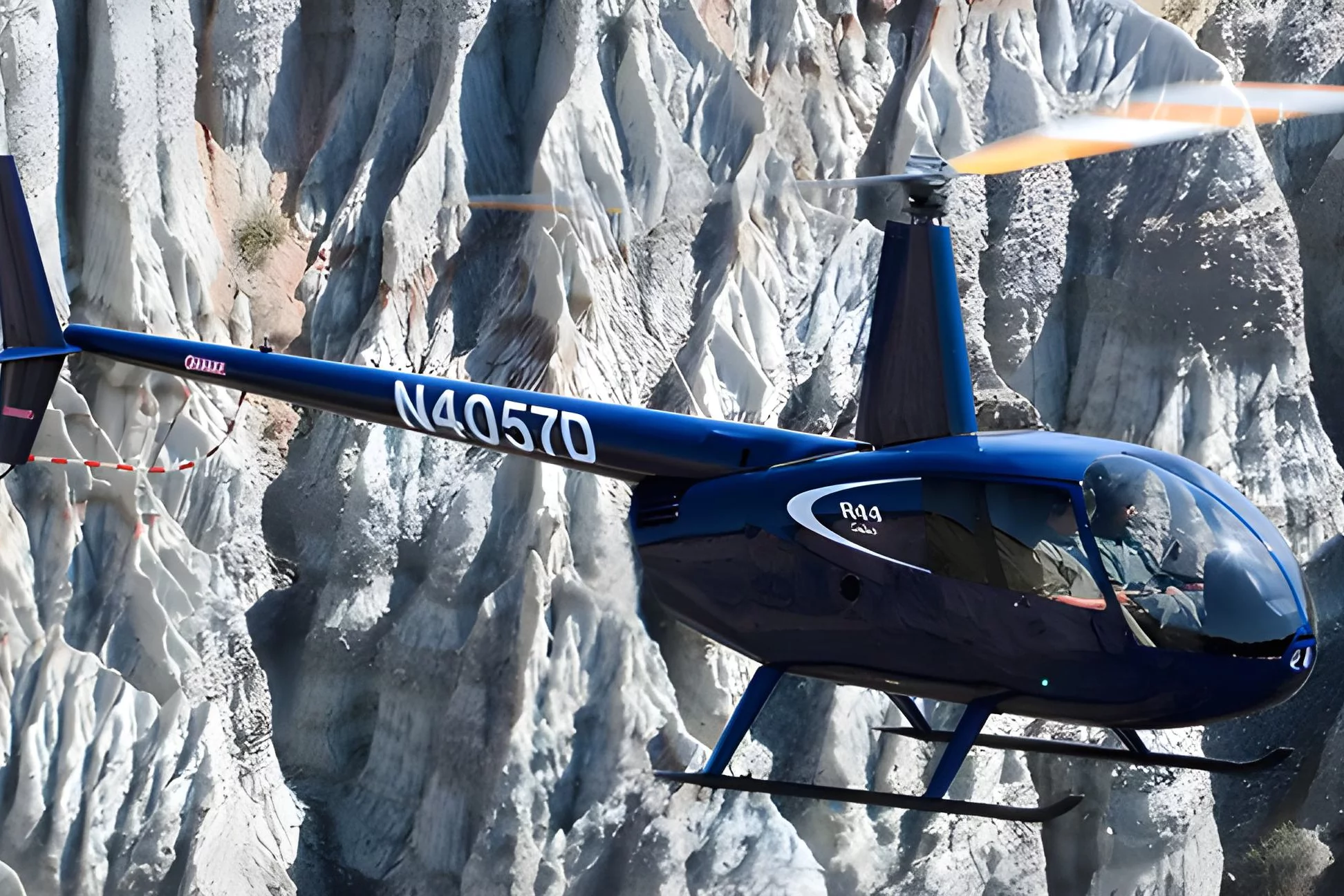 The new hydrogen-fueled copters will be based on Robinson's R66 and R44 (seen here) models