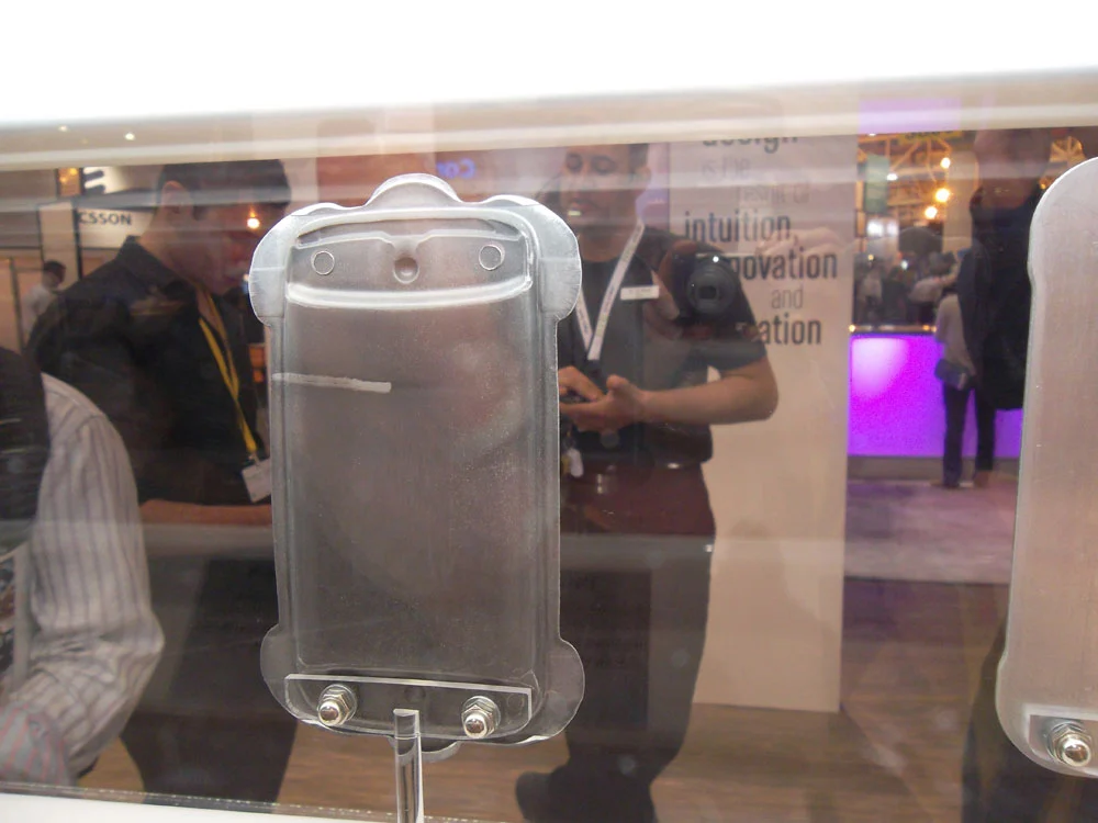 The aluminum is rough cut and trimmed for antenna and button controls (Photo: Enid Burns / Gizmag)