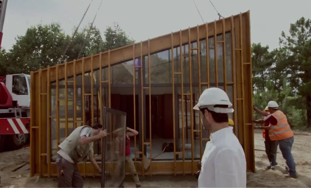 The glass panels are installed