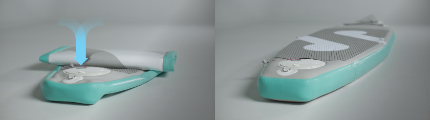 The compressor is powered by a removable, rechargeable battery