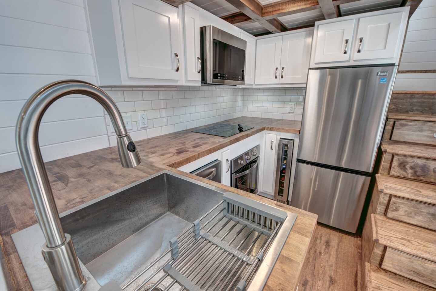 Kitchen area inside the Journey tiny house