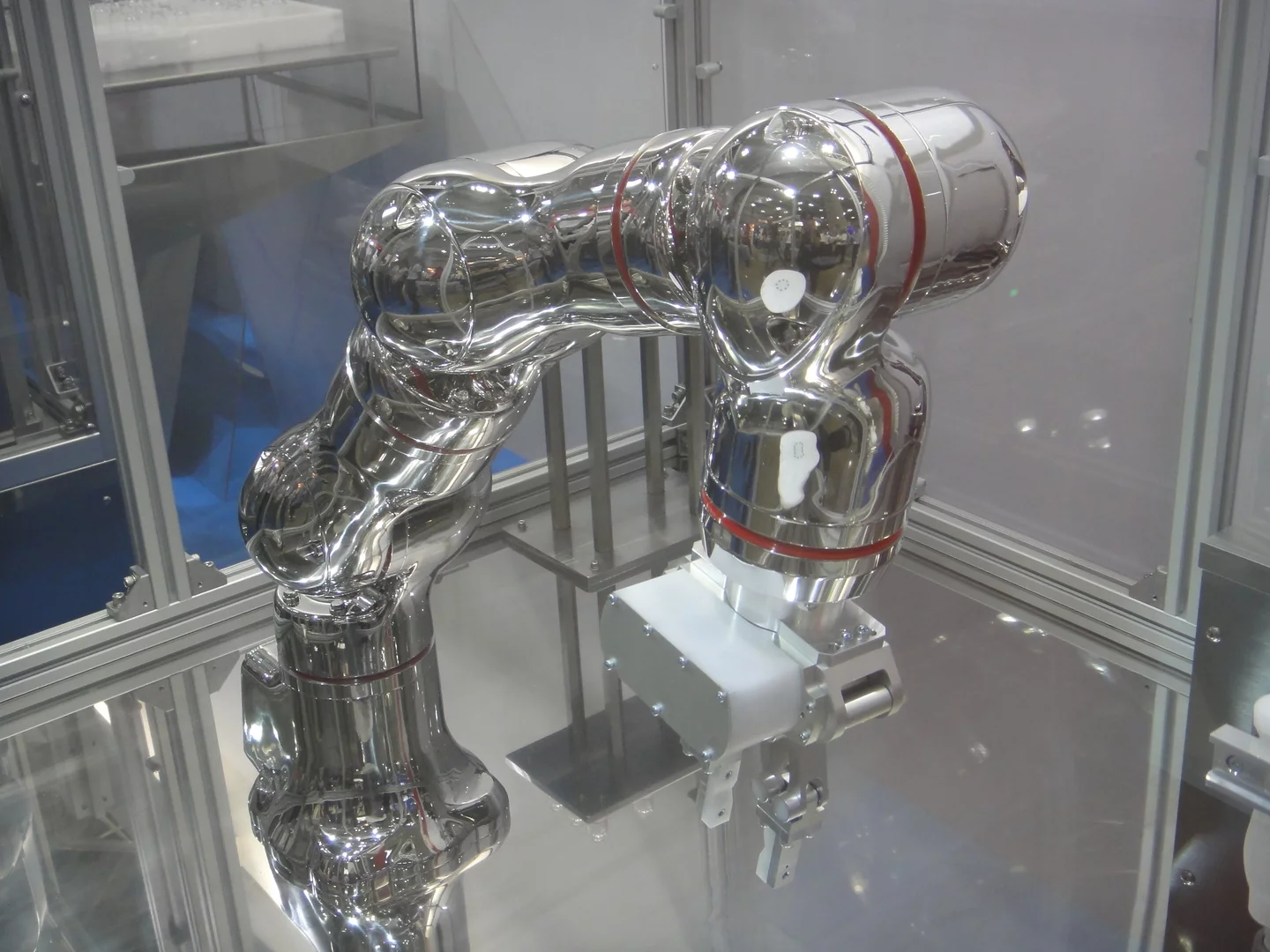 The arm is being touted as the world's first all stainless steel robot with seven degrees of freedom