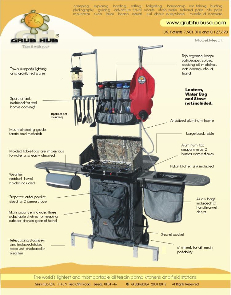 Grub Hub packs a camp kitchen in a rolled suitcase