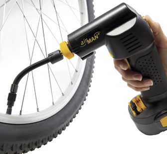 The Airgun can reportedly fill an average city bike tire to 58 psi (4 bar) in one minute