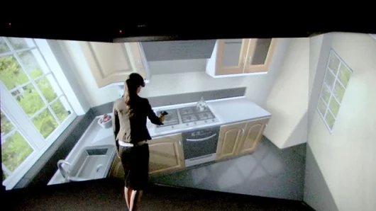 CAVE (Computer Aided Virtual Environment) creates a new method of product development at Miele in Gütersloh. The innovative projection technology lets products appear in a virtual environment. Developers can immediately try out proposals and ideas. Thus t