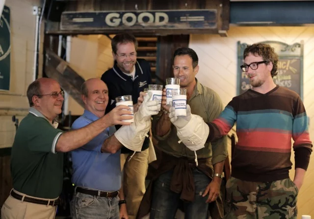 Staff from Dogfish Head and ILC Dover with their lunar brew