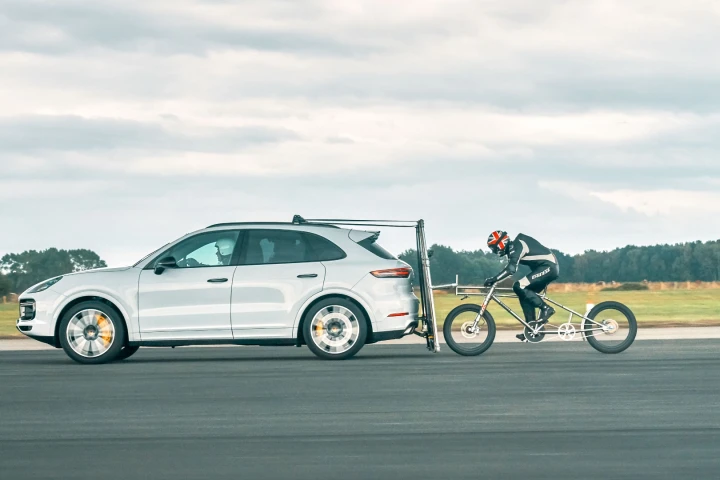 At just a hair under 150 mph, Soupy Campbell is now the fastest man in Europe on a bicycle