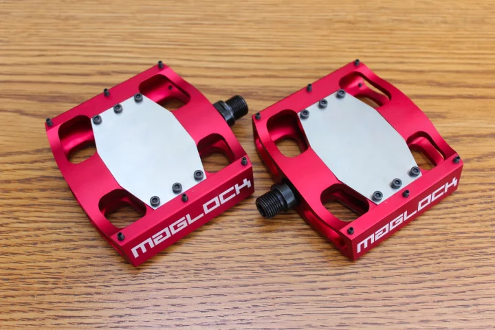 MagLOCK pedals are available in red, black or blue