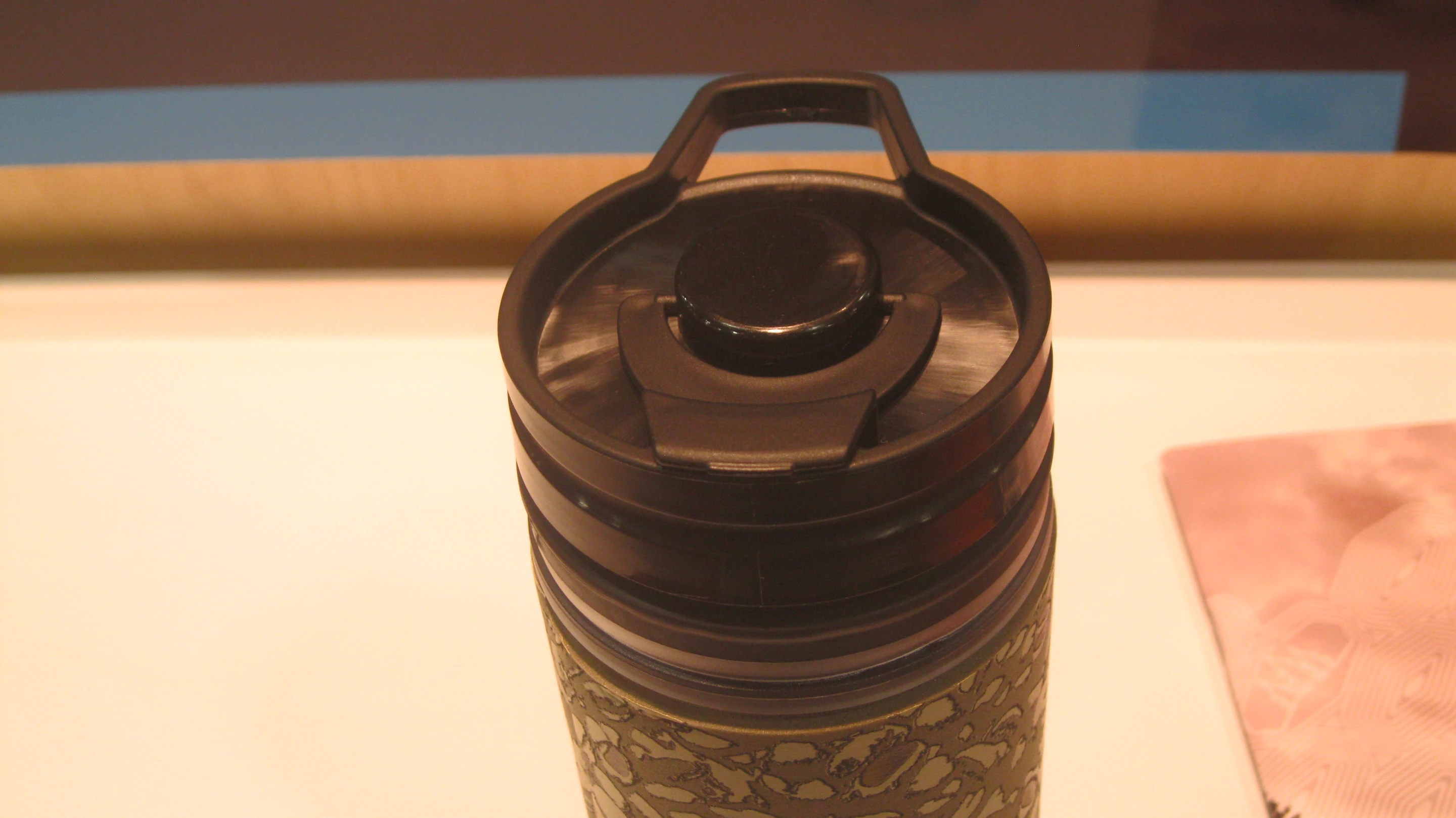 The lid unscrews for cleaning and adding sugar and cream