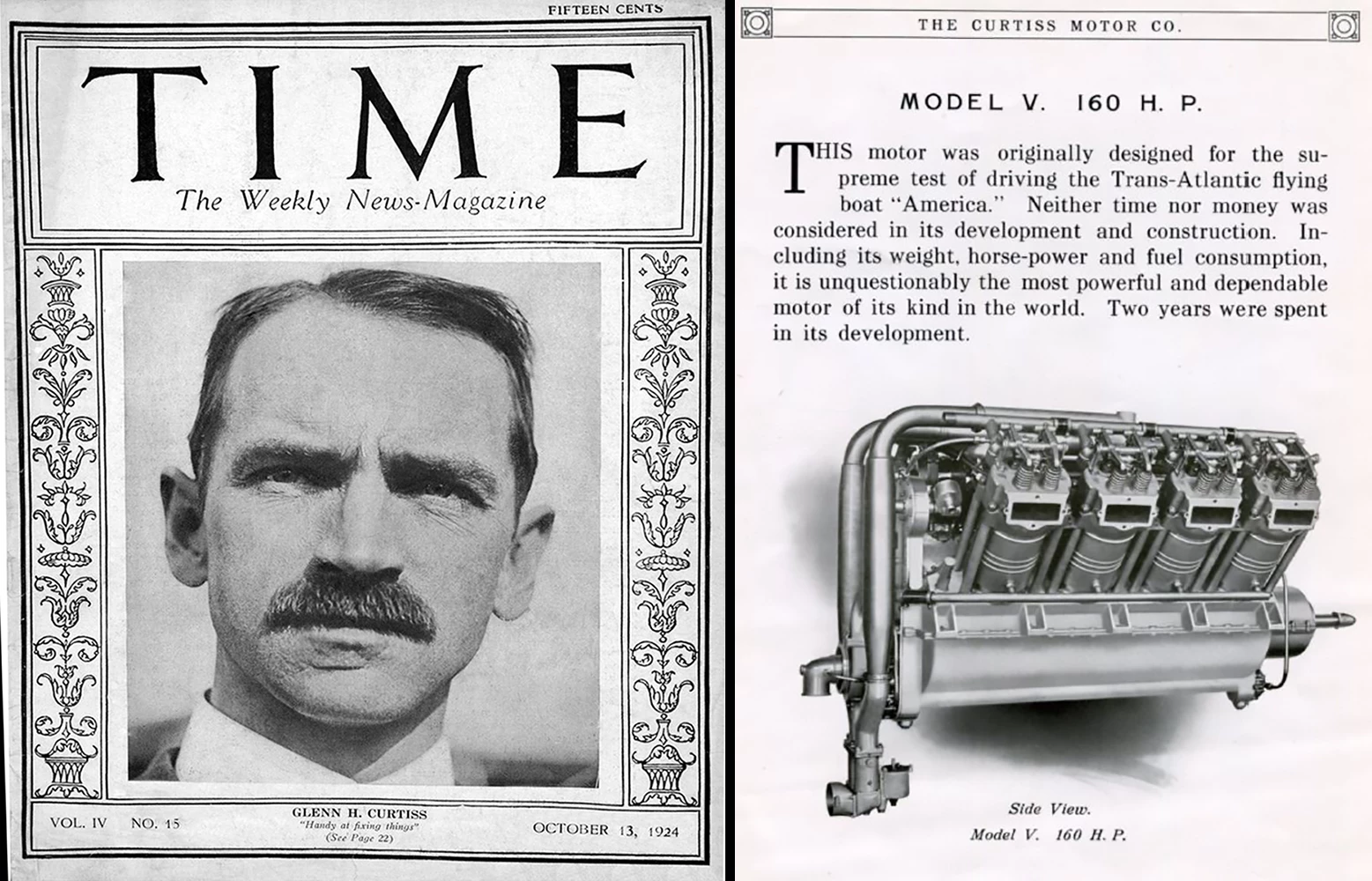 Curtiss made the cover of Time magazine in 1924