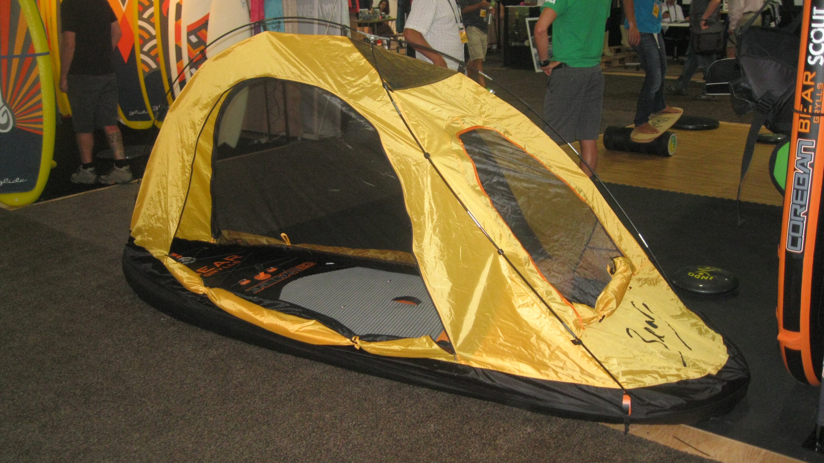 Bear Grylls' standup paddleboard tent turns board into air mattress
