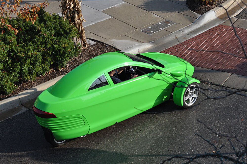 The Elio doesn't just look green; it drives green