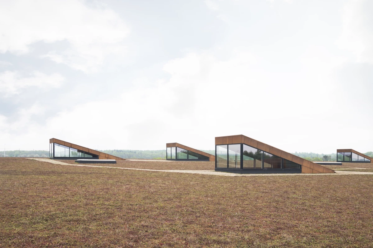 The Solrødgård Water Treatment Plant allows visitors to stroll through greenery and peer through the skylights to watch as the plant goes about its business