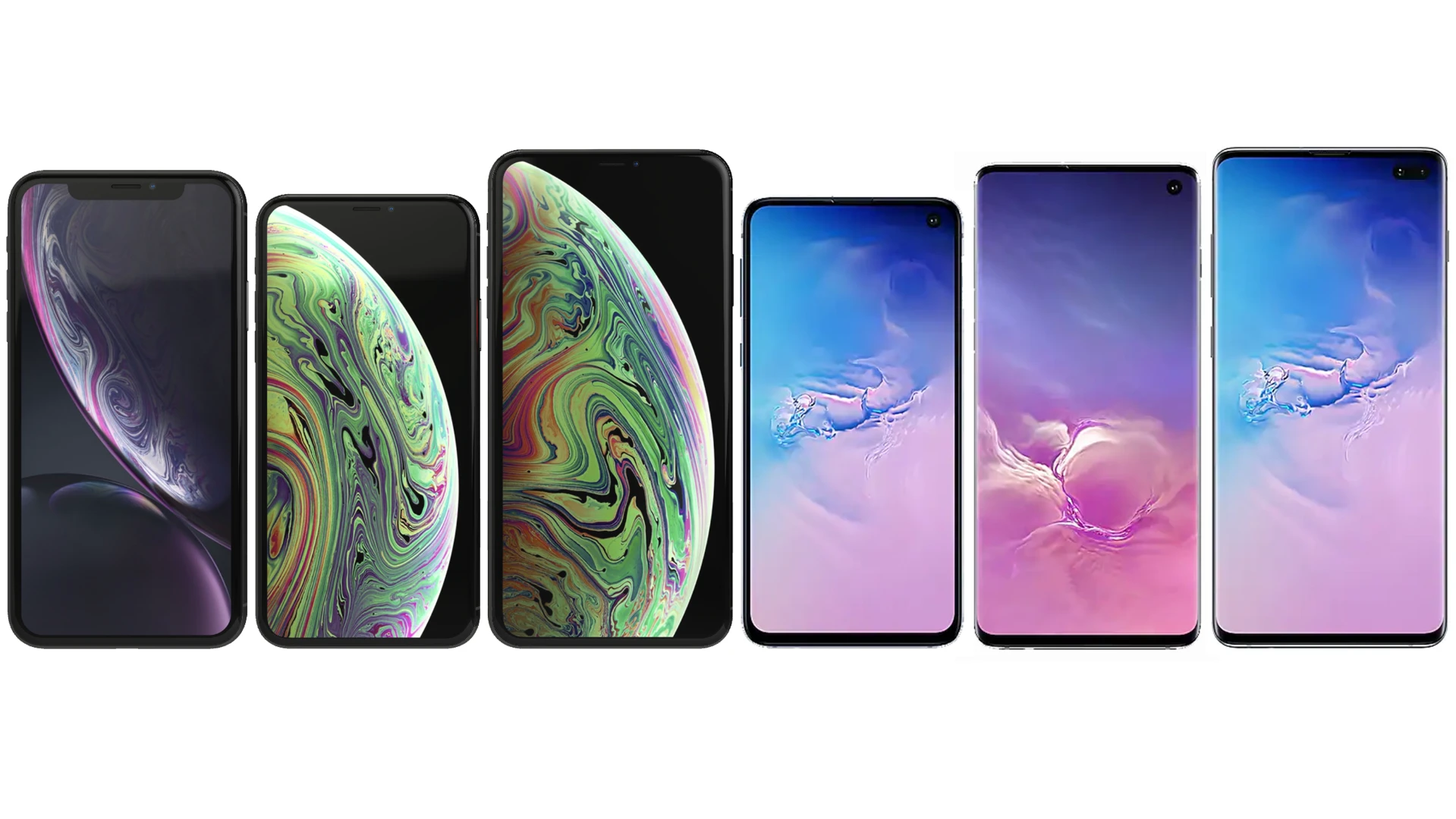 New Atlas compares the specs and features of the Samsung Galaxy S10e, S10 and S10 Plus to the iPhone XR, XS and XS Max