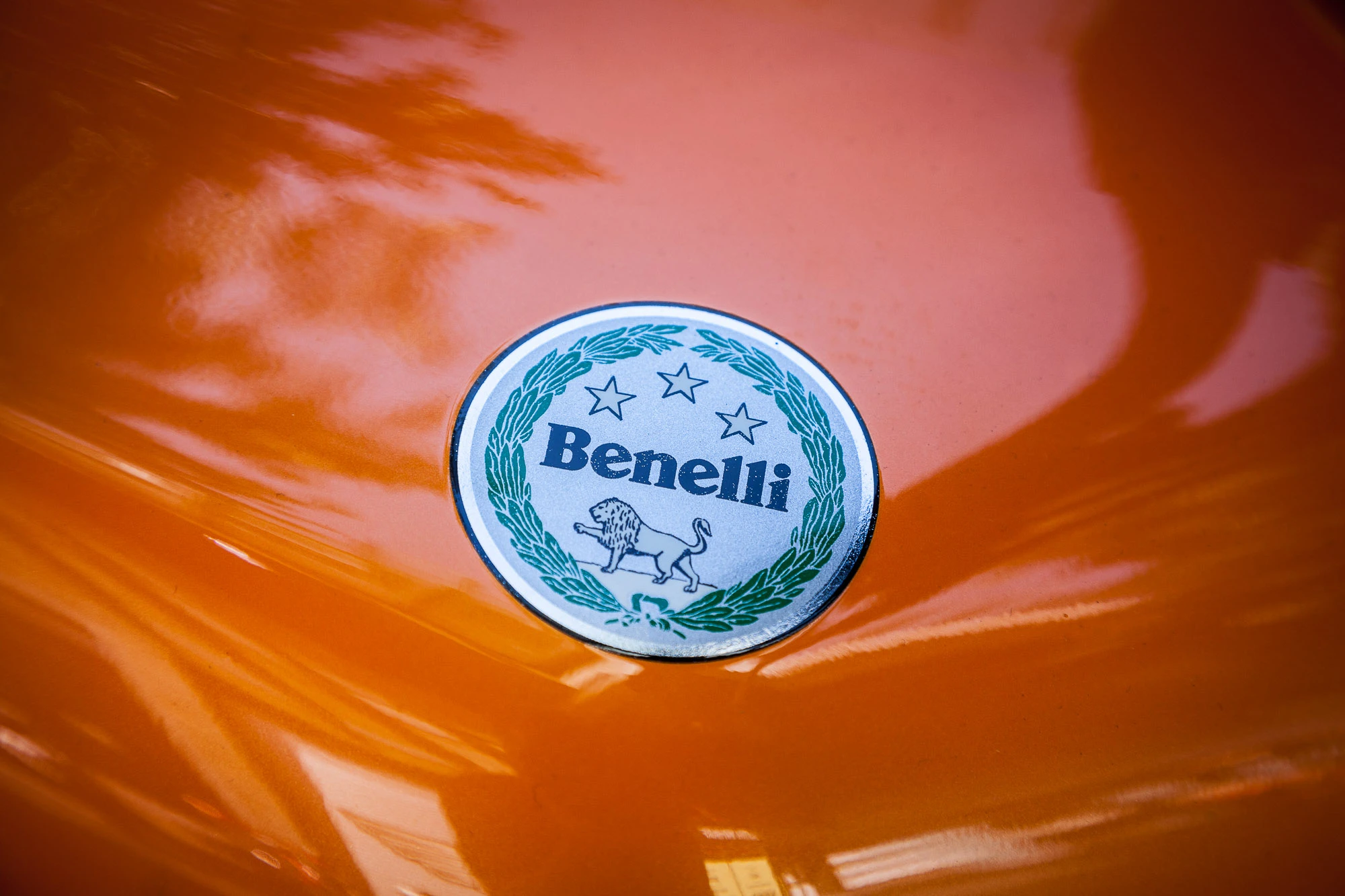 The Benelli BN302 - tank badge (Photo: Loz Blain)
