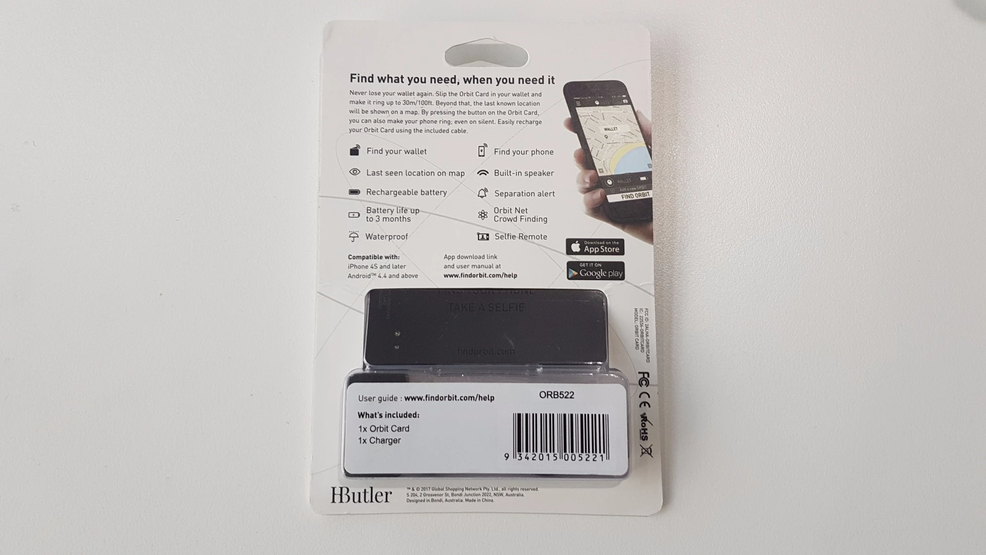 The Orbit Card works with an iOS or Android app