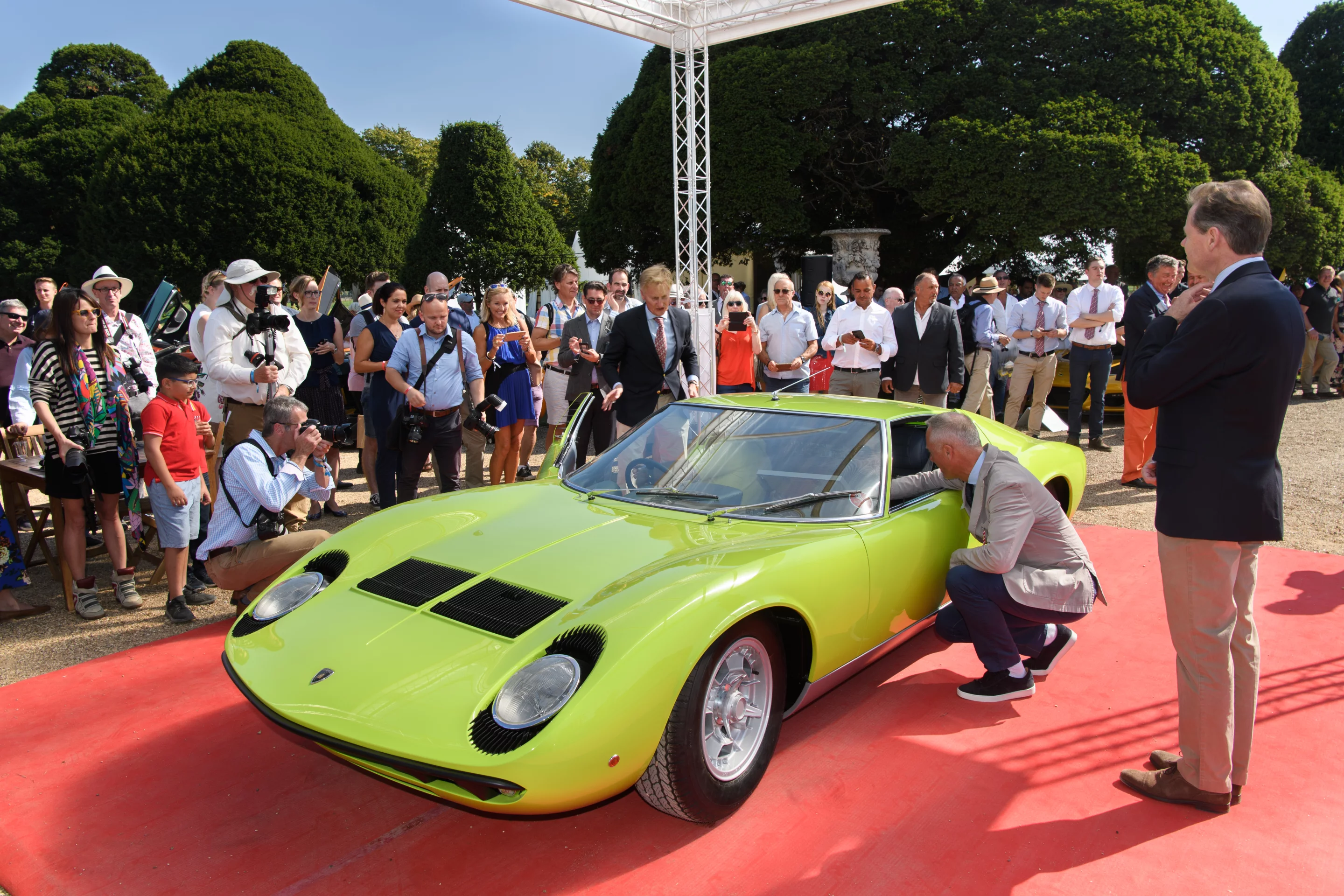The Best 1970s Car award went to this 1971 Lamborghini Miura S restored by Polo Storico. The only Miura shipped new to South East Asia by Lamborghini, this right-hand-drive Miura S was sent to its first owner in Singapore on June 28, 1971, and has done only 1300 miles from new.