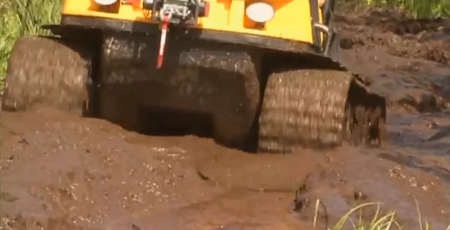 The XTI keeps trucking through deep mud that would incapacitate lesser vehicles