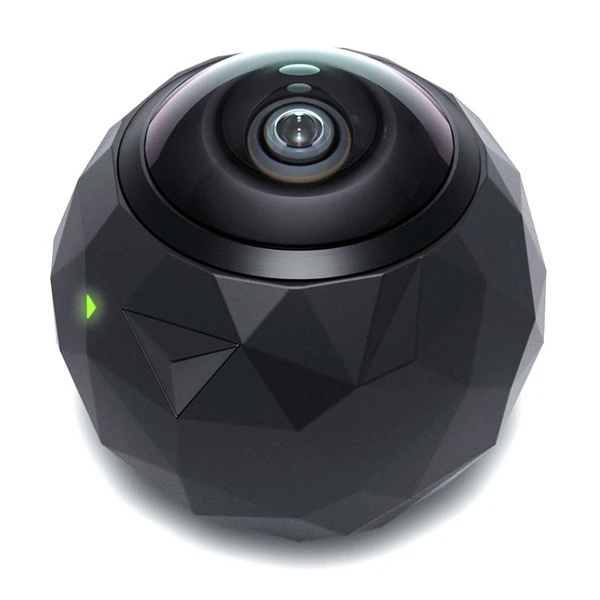 The 360fly camera shoots 2880 x 2880 video at up to 30 fps