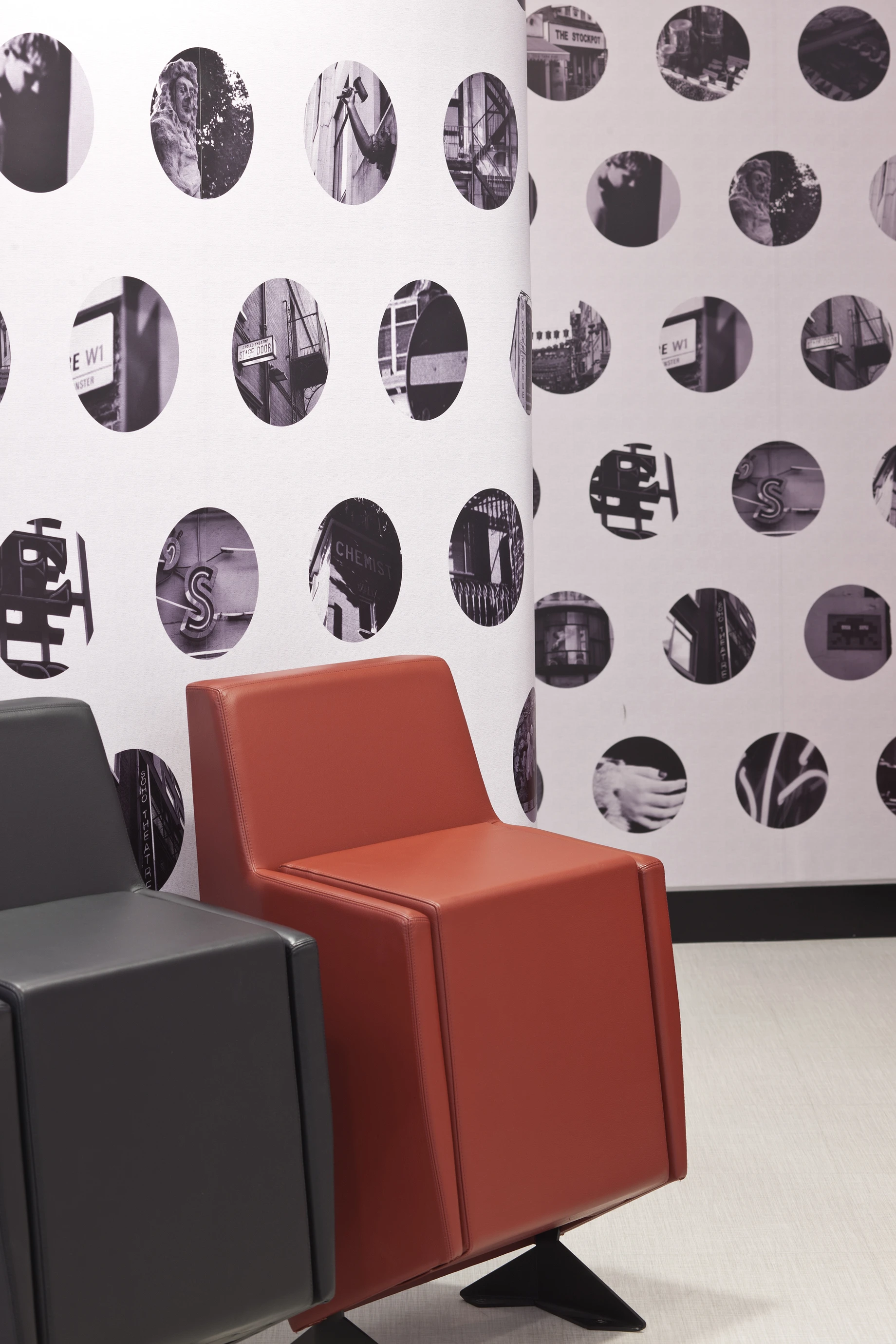 The clinic walls feature photography of iconic Soho landmarks