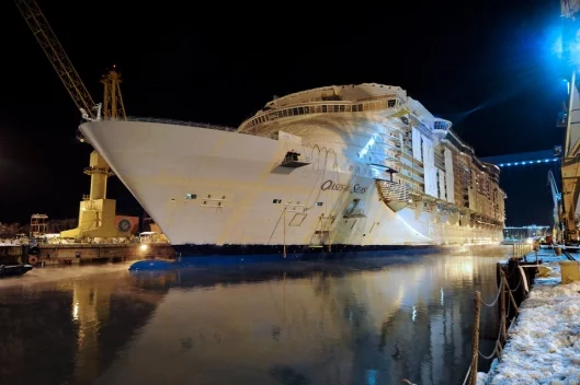 Oasis takes to the seas for her float out ceremony