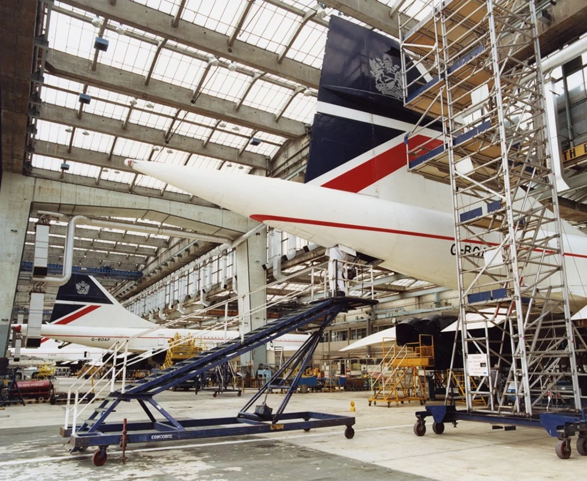 Concordes in hangar