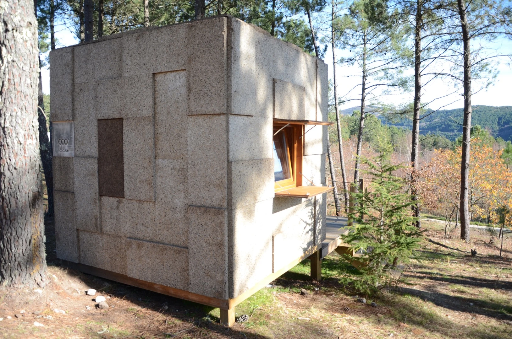 The Ecocubo's facade has a neat Tetris-like pattern